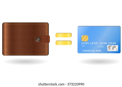 Wallet equal to a credit card