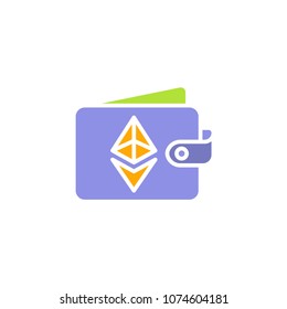 Wallet in ethereum icon illustration vector symbol