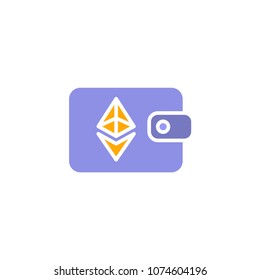 Wallet in ethereum icon illustration vector symbol