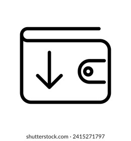 wallet expenses outline vector icon isolated on white background. wallet expenses line icon for web, mobile and ui design.