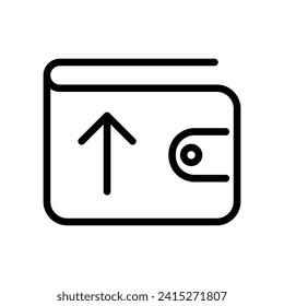 wallet expenses outline vector icon isolated on white background. wallet expenses line icon for web, mobile and ui design.