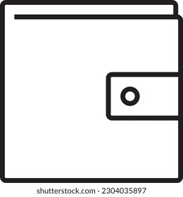 Wallet Finance icon with black outline style. payment, cash, dollar, card, credit, pay, safe. Vector illustration