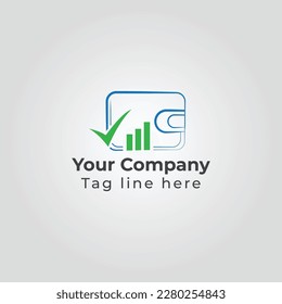Icono financiero de cartera en estilo plano moderno aislado en fondo gris. 