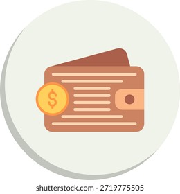 Ícone de Estilo de Círculo Plano da Carteira