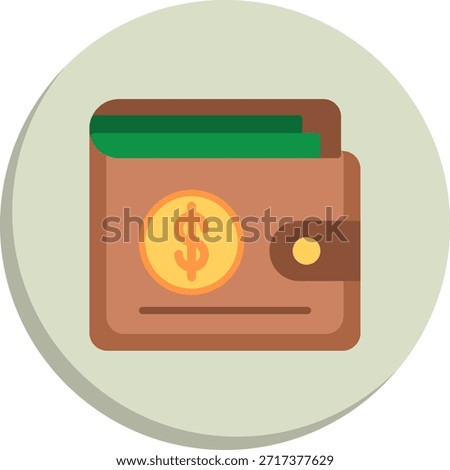 Wallet Flat Circle Style Icon