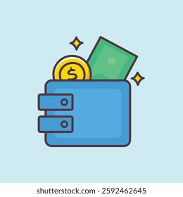 Wallet Flat Design E-Commerce Icon