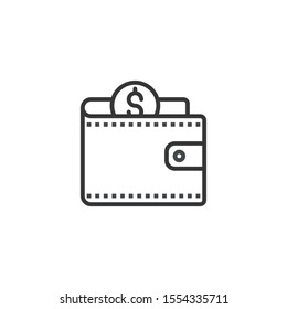 Wallet Flat Design Line Vector