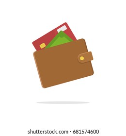 Wallet flat design, Vector illustration and isolated