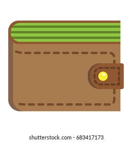 Wallet flat icon, business and finance, purse sign vector graphics, a colorful solid pattern on a white background, eps 10.