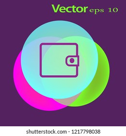Wallet flat icon illustration