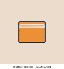 Wallet Flat icon illustration in line art style