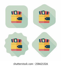 wallet flat icon with long shadow,eps10