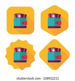 wallet flat icon with long shadow,eps10