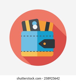 wallet flat icon with long shadow,eps10