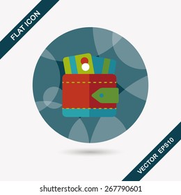 wallet flat icon with long shadow,eps10