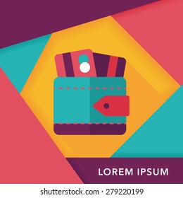 wallet flat icon with long shadow,eps10