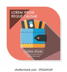 wallet flat icon with long shadow,eps10