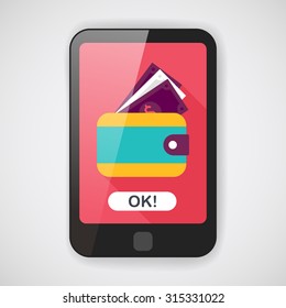 wallet flat icon with long shadow,eps10