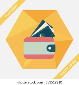 wallet flat icon with long shadow,eps10
