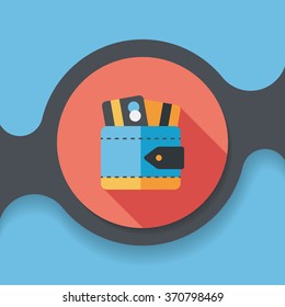 wallet flat icon with long shadow,eps10