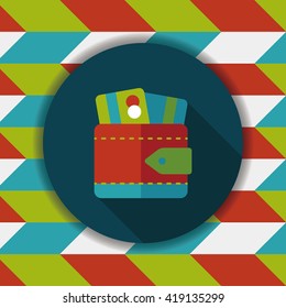 wallet flat icon with long shadow,eps10