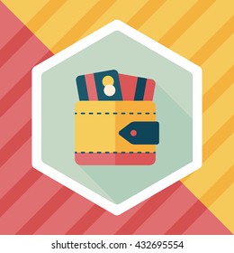 wallet flat icon with long shadow,eps10