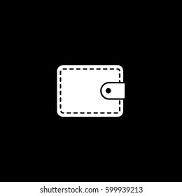 Wallet Flat Icon On Black Background