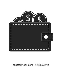 Wallet flat icon on white background