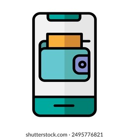Icono plano de la cartera. pago, finanzas, efectivo. adecuado para interfaces, Sitios web, interfaz de usuario y aplicaciones móviles.