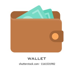 Wallet flat icon signs