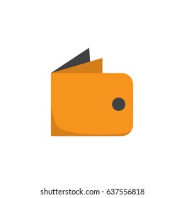 Wallet Flat Icon Symbol. Premium Quality Isolated Billfold Element In Trendy Style.