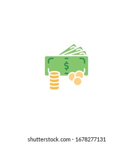 Wallet flat icon vector concept