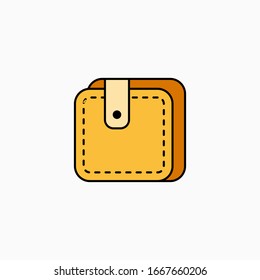 Wallet flat icon vector illustration isolated on white background.