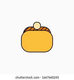 Ilustración vectorial de icono plano de cartera aislada en fondo blanco.
