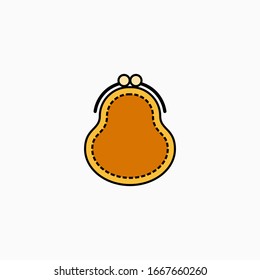 Wallet flat icon vector illustration isolated on white background.
