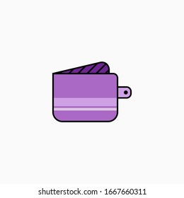 Wallet flat icon vector illustration isolated on white background.
