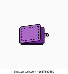 Ilustración vectorial de icono plano de cartera aislada en fondo blanco.