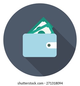 Wallet flat icon vector illustration