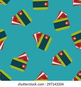 wallet flat icon,eps10 seamless pattern background
