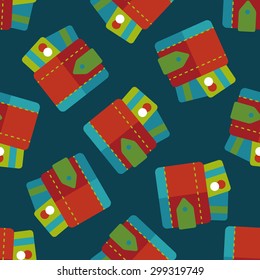 wallet flat icon,eps10 seamless pattern background