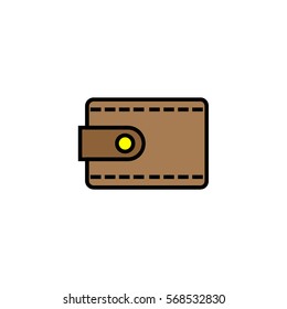 Wallet flat line icon
