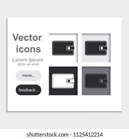 Wallet flat placed on web page template vector Icon.