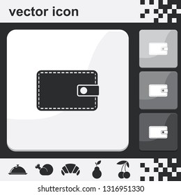 Wallet flat set of buttons vector Icon.