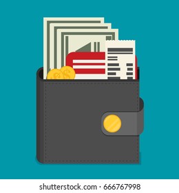 Wallet. Flat style vector illustration