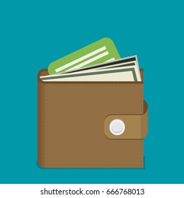 Wallet. Flat style vector illustration