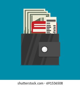 Wallet. Flat style vector illustration