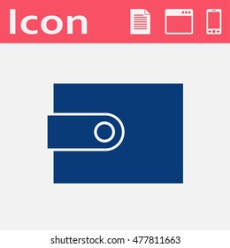 Wallet flat vector icon. Business web UI pictogram