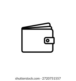 Ícone de vetor plano da carteira. Ícone de contorno da Wallet isolado no plano de fundo transparente. Wallet ícone plano contorno de vetor.