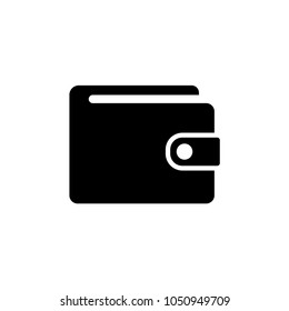 Wallet. Flat Vector Icon. Simple black symbol on white background