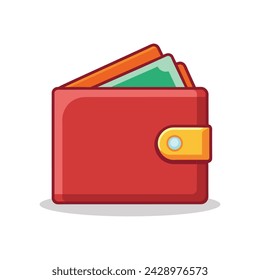 Ilustración plana del vector de la cartera sobre fondo blanco.